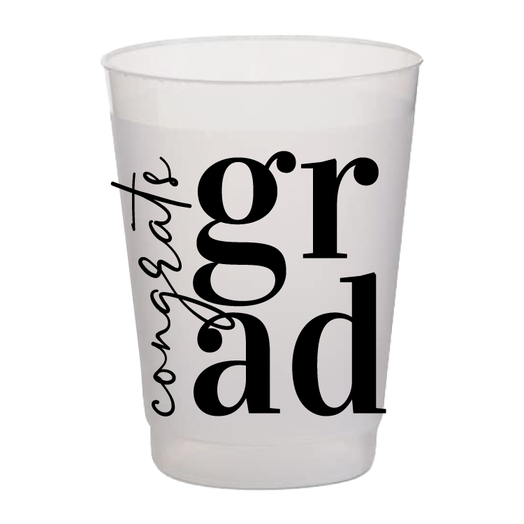 Congrats Grad Frost Flex Plastic Cup - 8 per pack