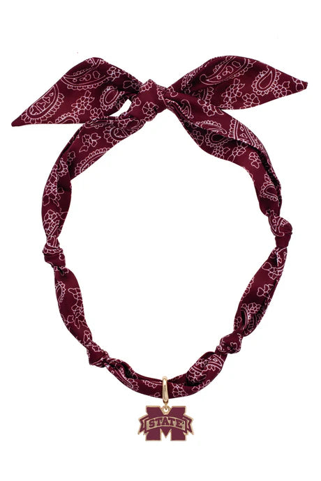 MS State Bulldogs logo bandana scarf necklace