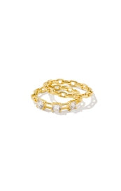 LEXI RING SET GOLD WHITE CRYSTAL Size 6