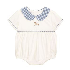Rocking Horse Gingham Bubbles - 3 - 6 Months