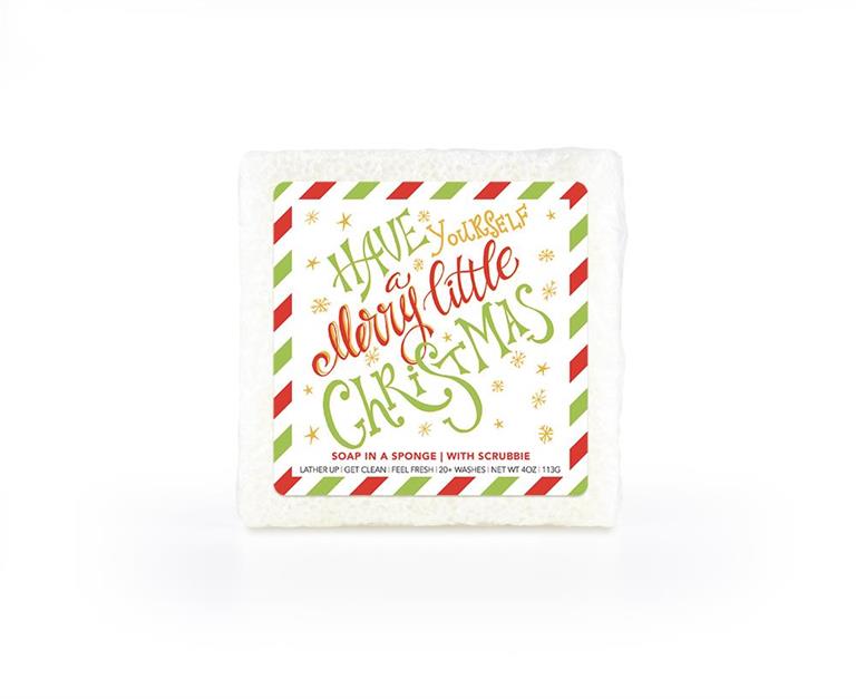 Have Yourself a Merry Little Christmas Soap in a Square Sponge