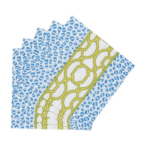 Knots and Spots Blue/Green Napkin Cocktail