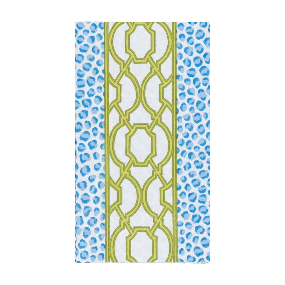 Knots and Spots Blue/Green Guest Towel