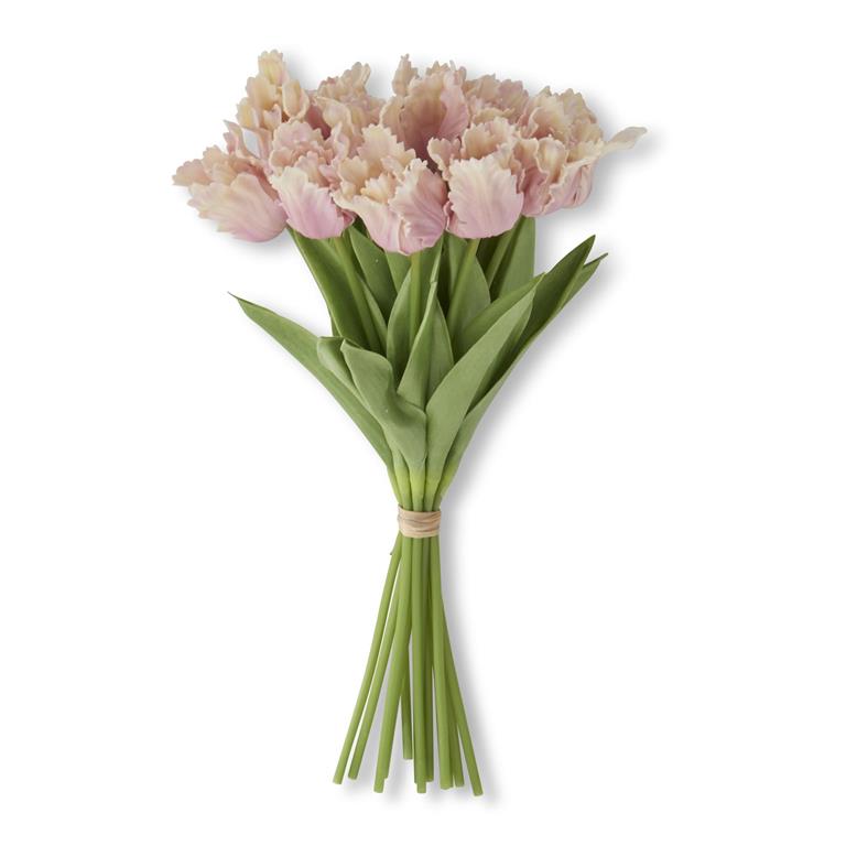 Real Touch Parrot Tulip Bundle - Pink & Cream