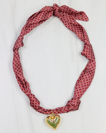Carolina Hill - burgundy scarf necklace