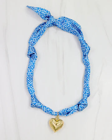 Carolina Hill - Blue scarf necklace