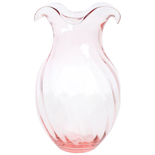 Hibiscus Glass Vertical Fluted Large Vase