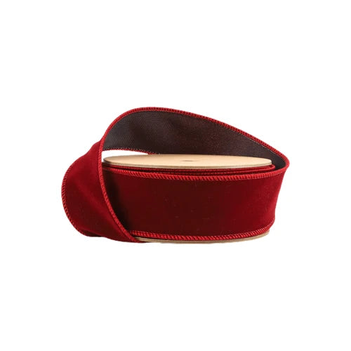 2 1/2" Reversible Classic Velvet Wired Ribbon | Navy/Gold | 10 Yard Roll