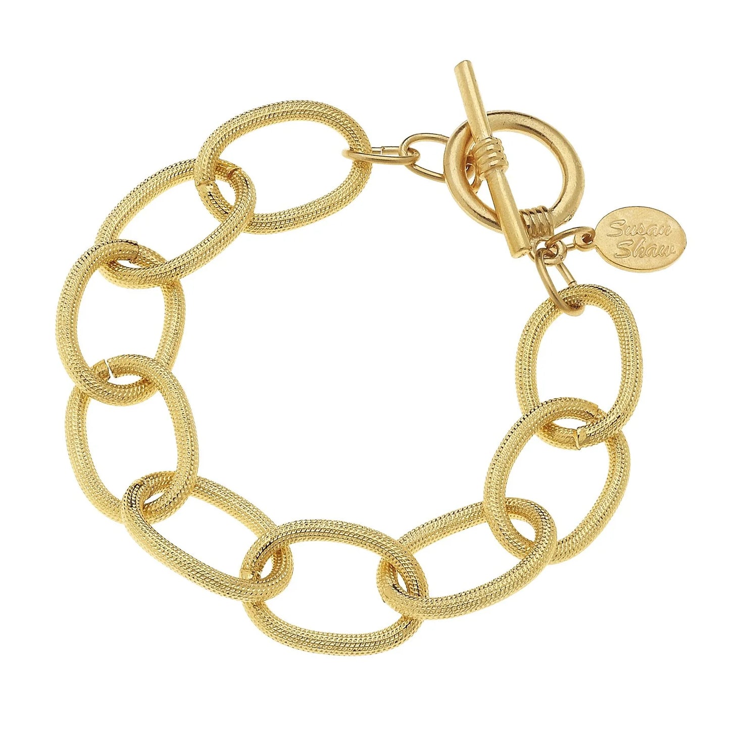 Gold Oval Loop Chain Bracelet
