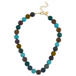 Multi Color Stone Choker Necklace 3303M