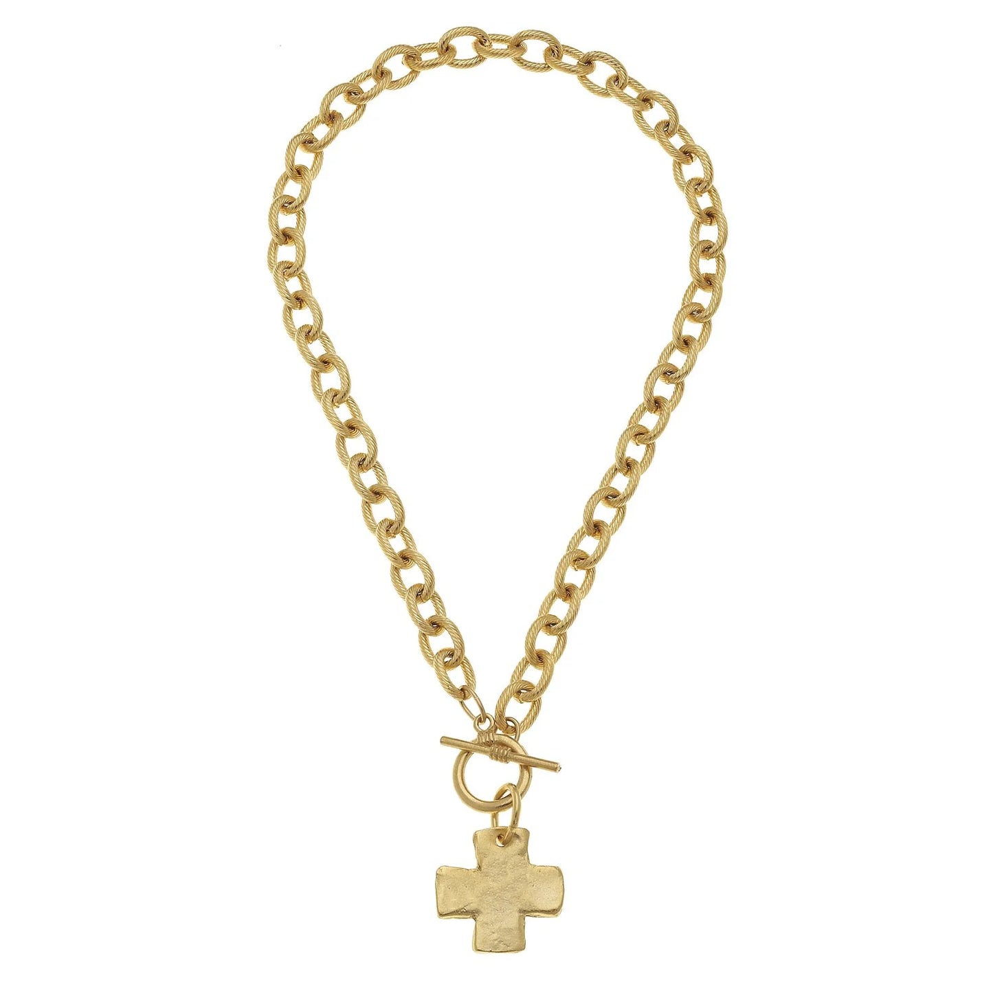 16" Cross Front Toggle Necklace