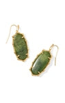 Elle Bamboo Drop Earring-Gold Sage Serpentine