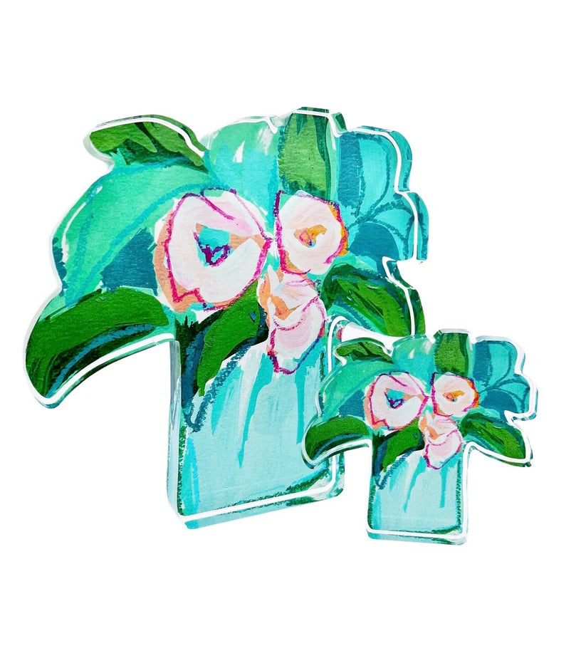 3 Pink Blooms Acrylic Bloom Block - Bitty