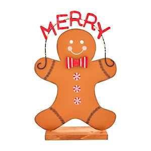 LARGE TIN GINGERBREAD SITTER