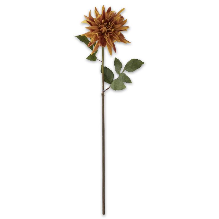 28.25 Inch Dark Orange Real Touch Mum Stem