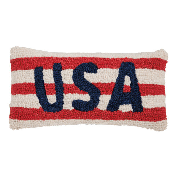 USA Americana Hook Wool Mini Pillow