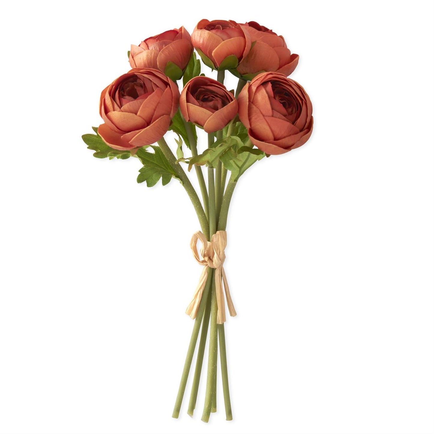 10.75 Inch Real Touch Dark Orange Ranunculus Bunch