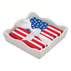 Ceramic Napkin Tray with Flag Napkins