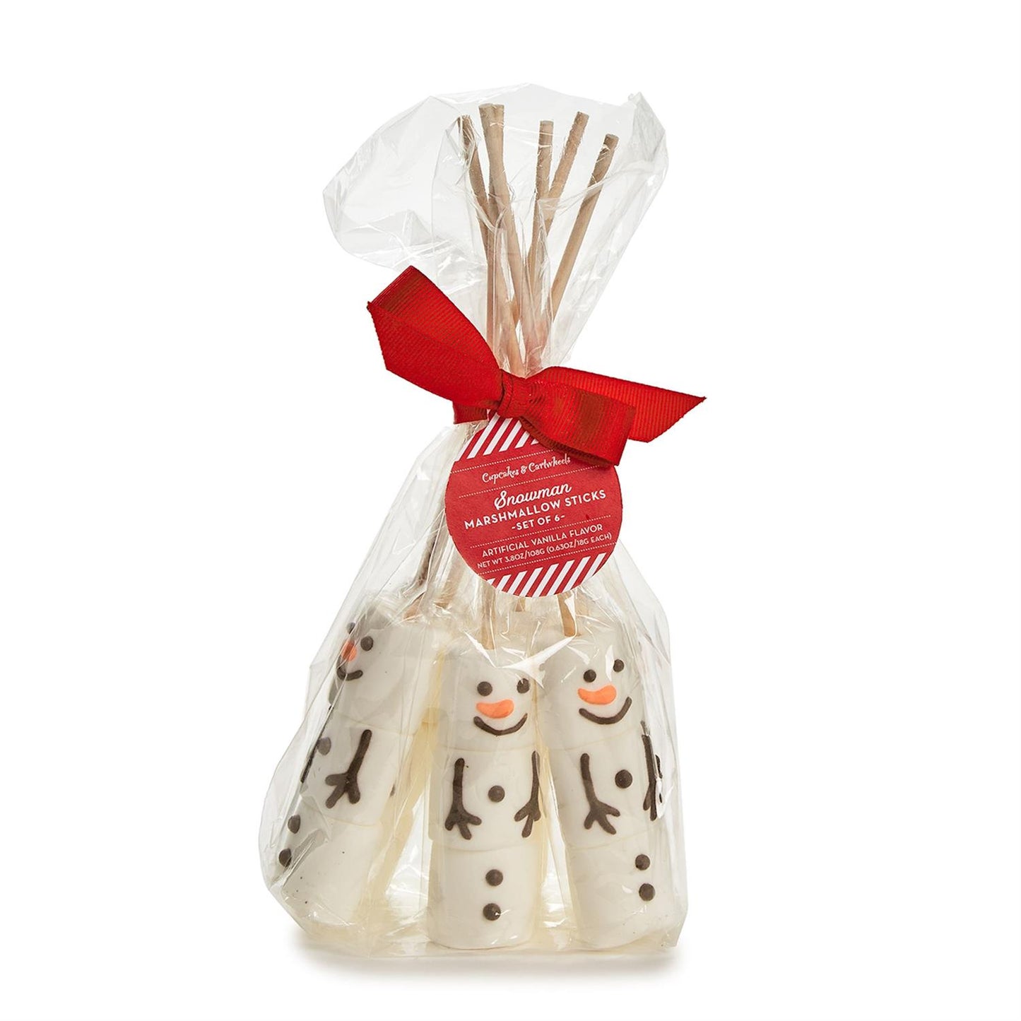 Set of 4 Snowman Marshmallow Sticks in Gift Bag