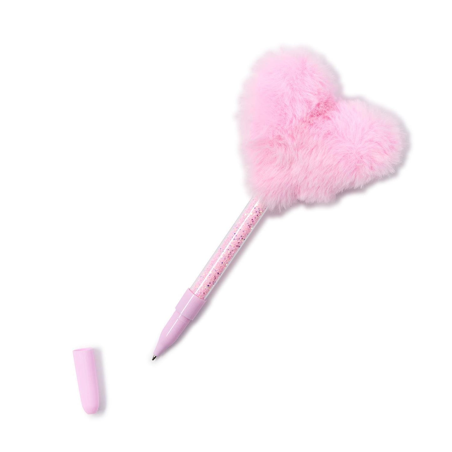 Warm Fuzzies Plush Faux Fur Heart Pen