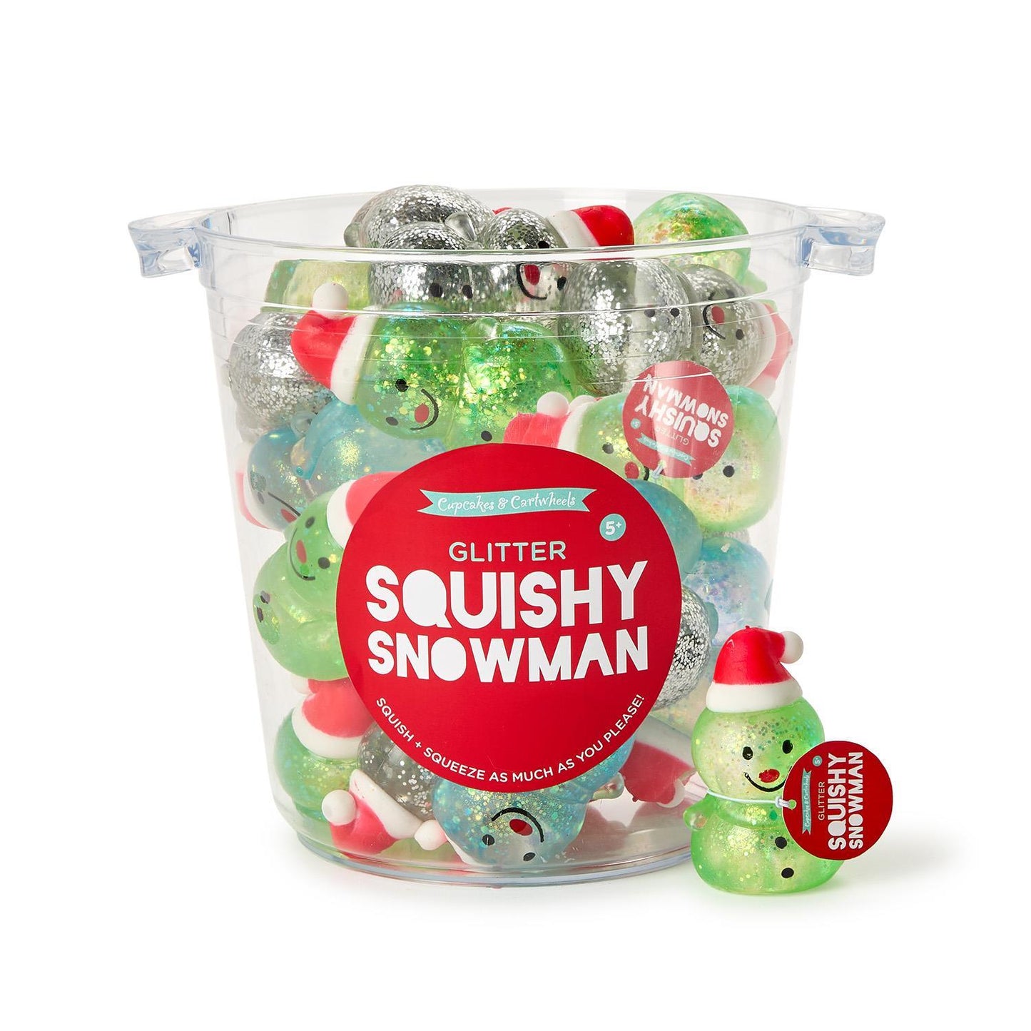 Frosty Squishy Glitter Snowman Toy Assorted 3 Colors