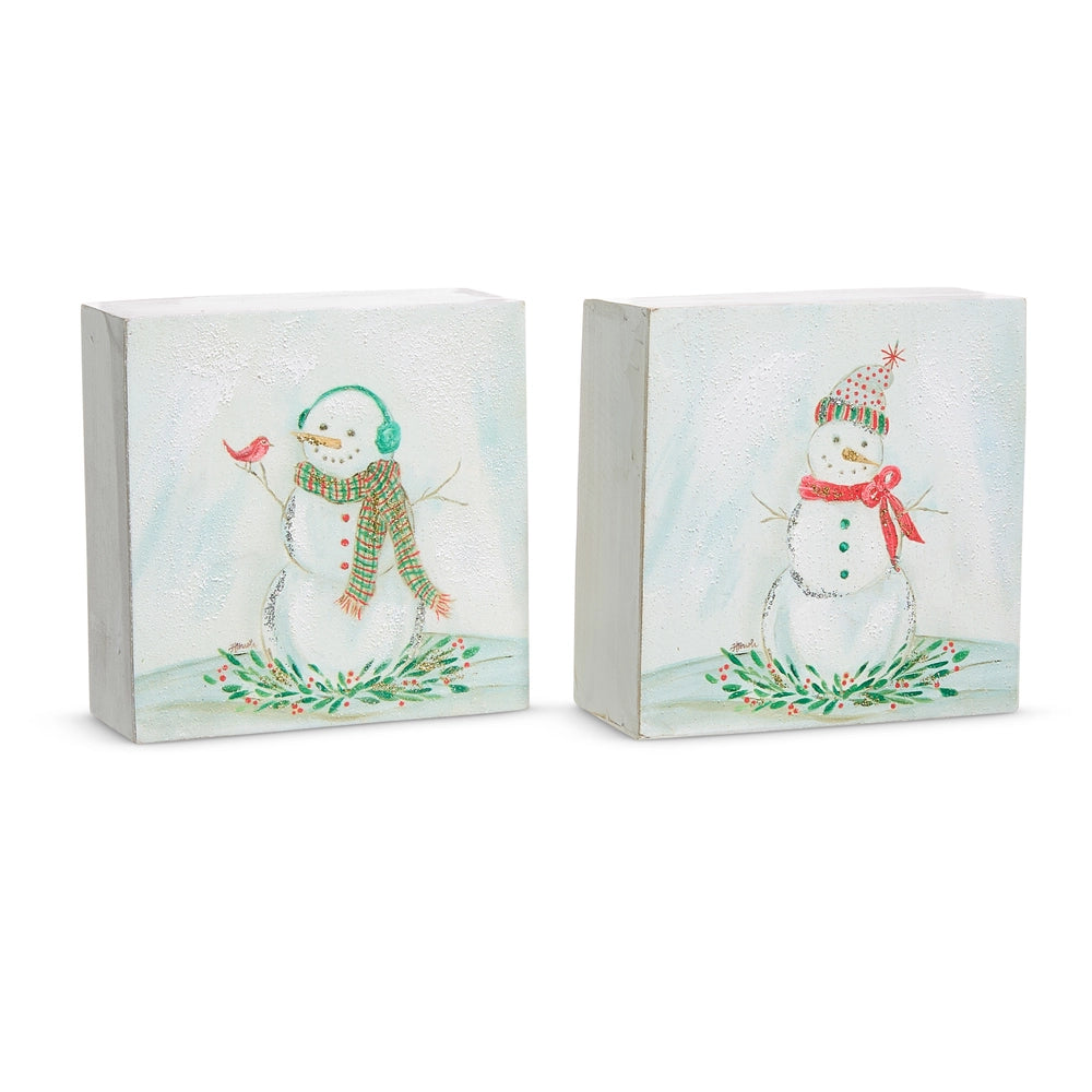 5" Snowmen Block Assorted