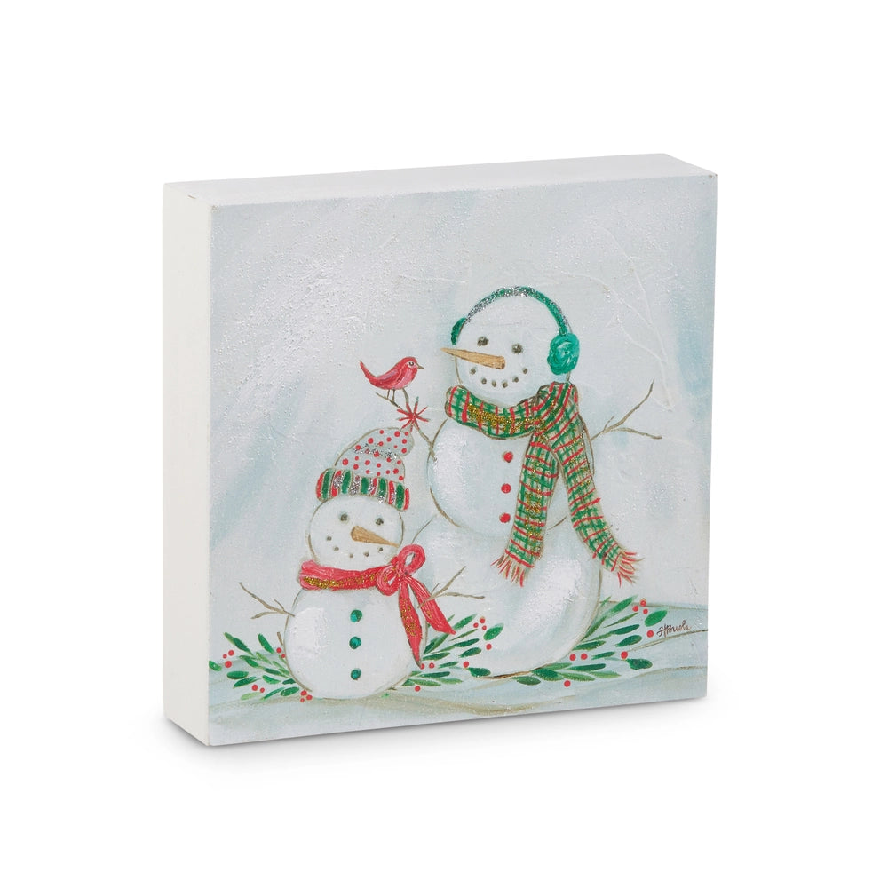 8" Snowmen Block