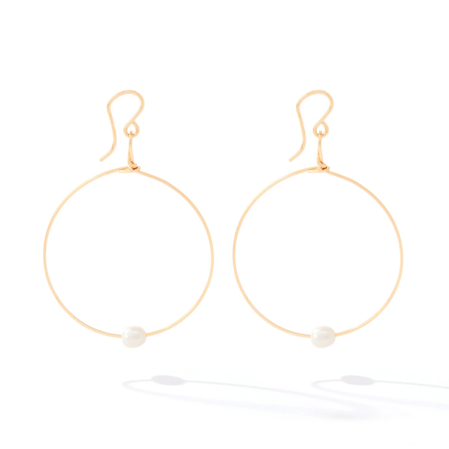 Breathe Earrings-Gold Pearl