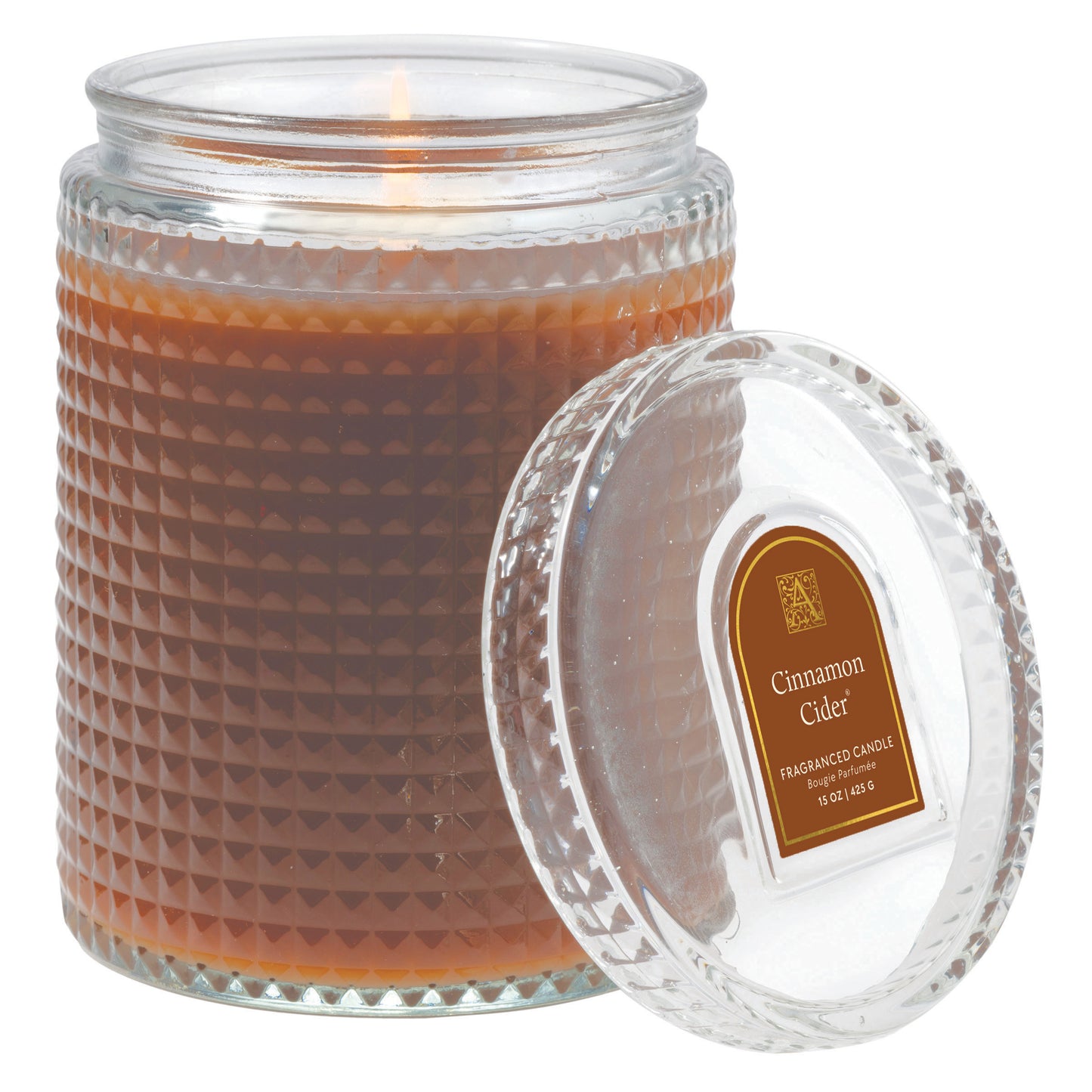 Cinnamon Cider 15 oz Textured Candle w/Lid