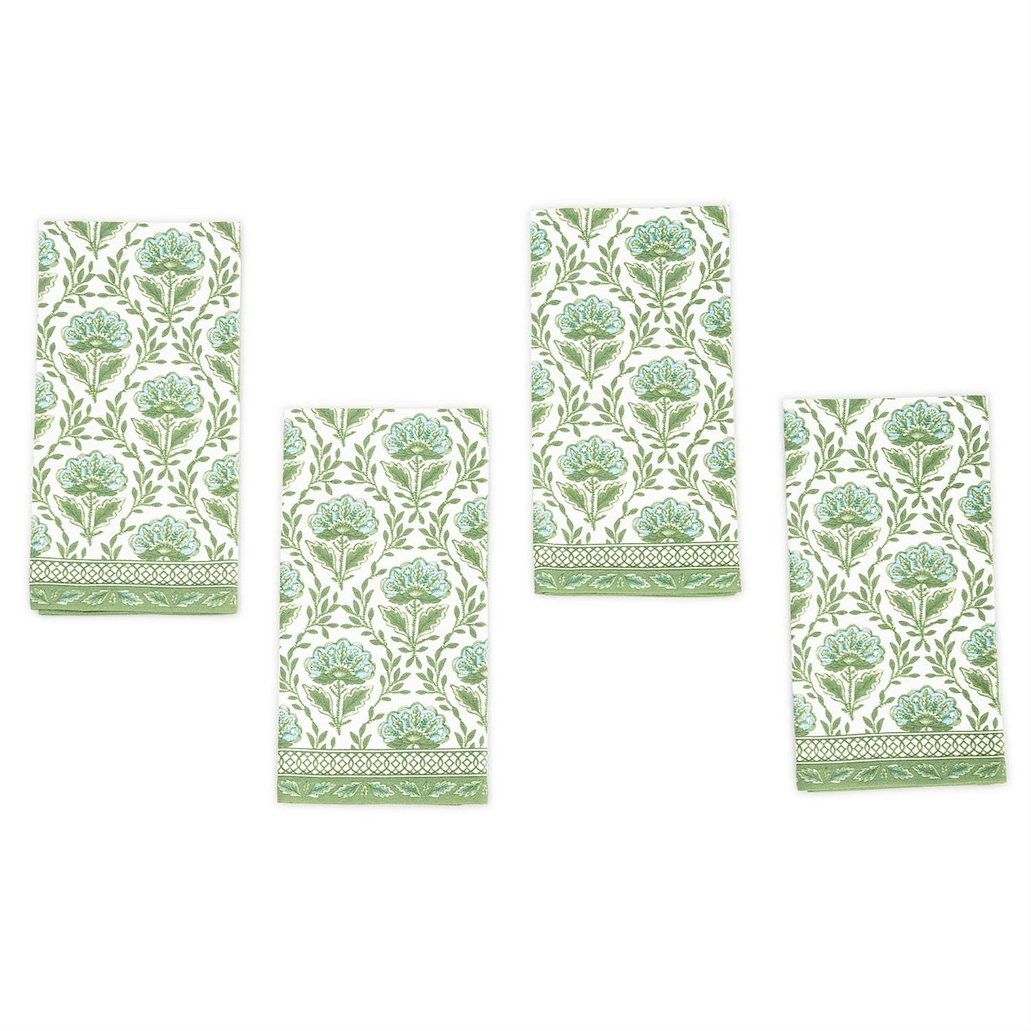 Floral Pattern Napkins - Set/4