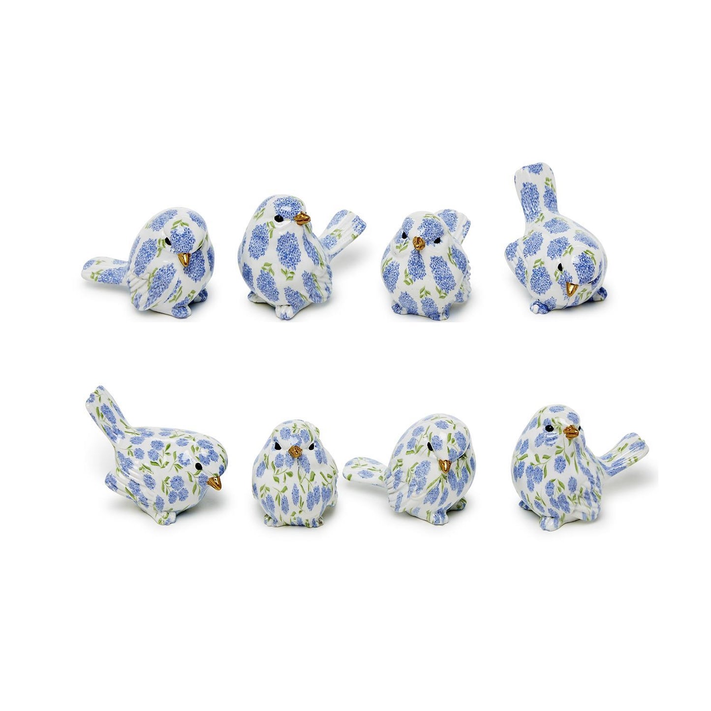 Blue Hydrangea Decorative Bird