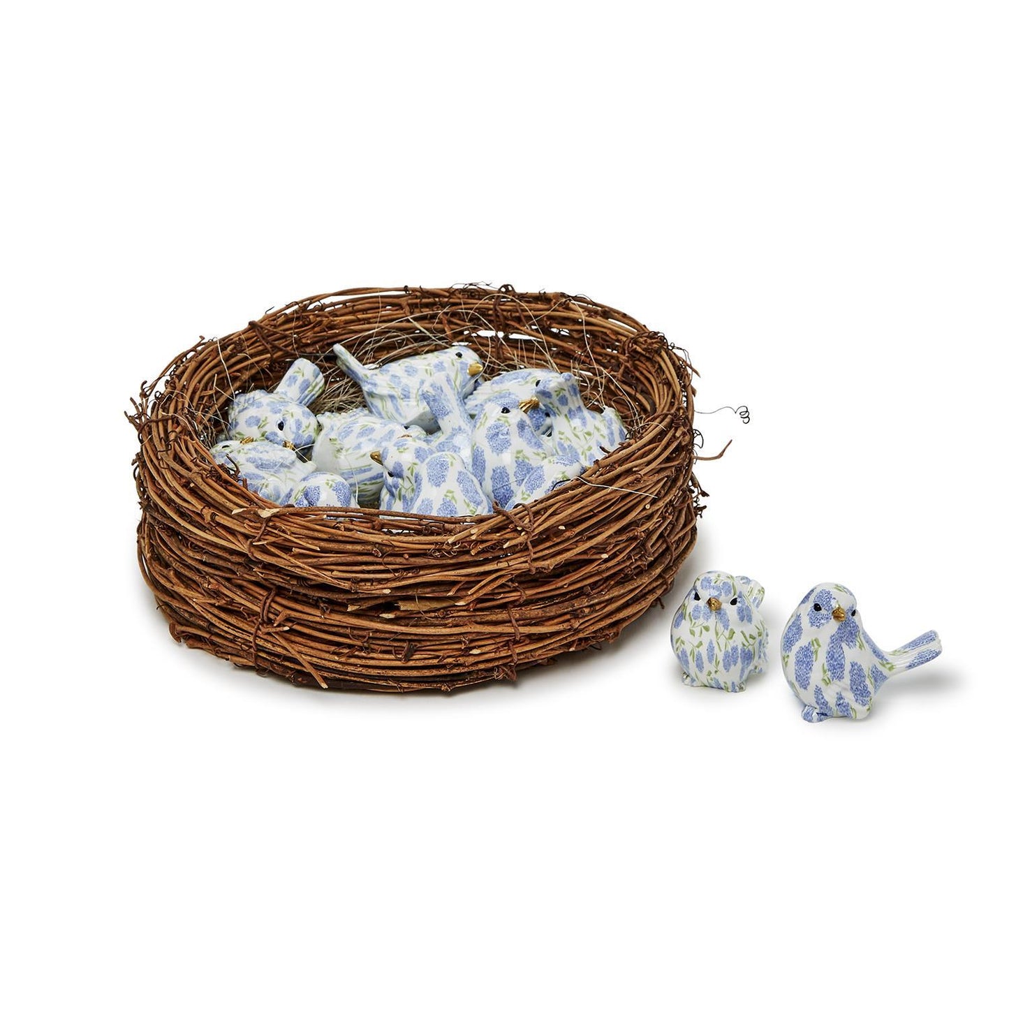 Blue Hydrangea Decorative Bird
