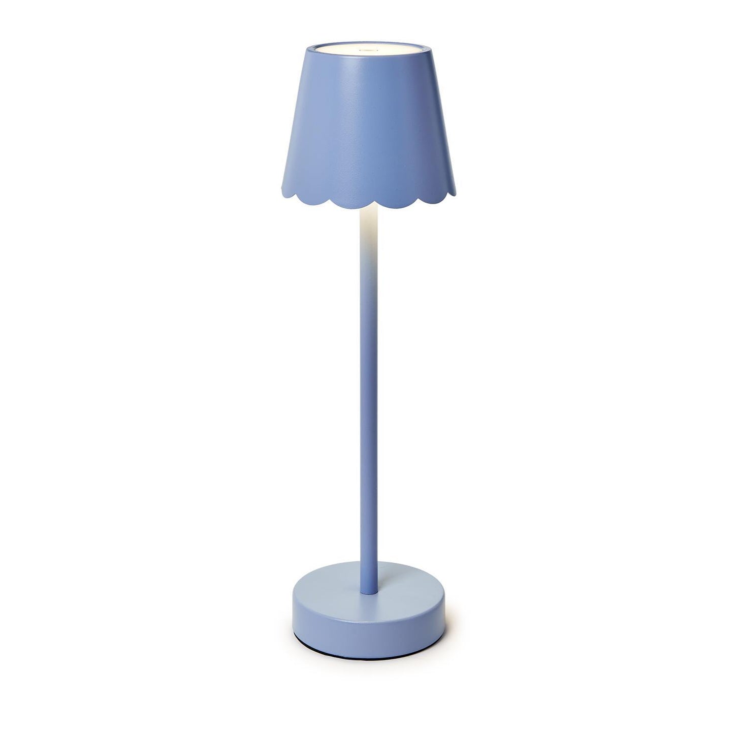 Blue LED Portable Cordless Table Lamp with Scalloped Edge Shade in Gift Box (Copy)