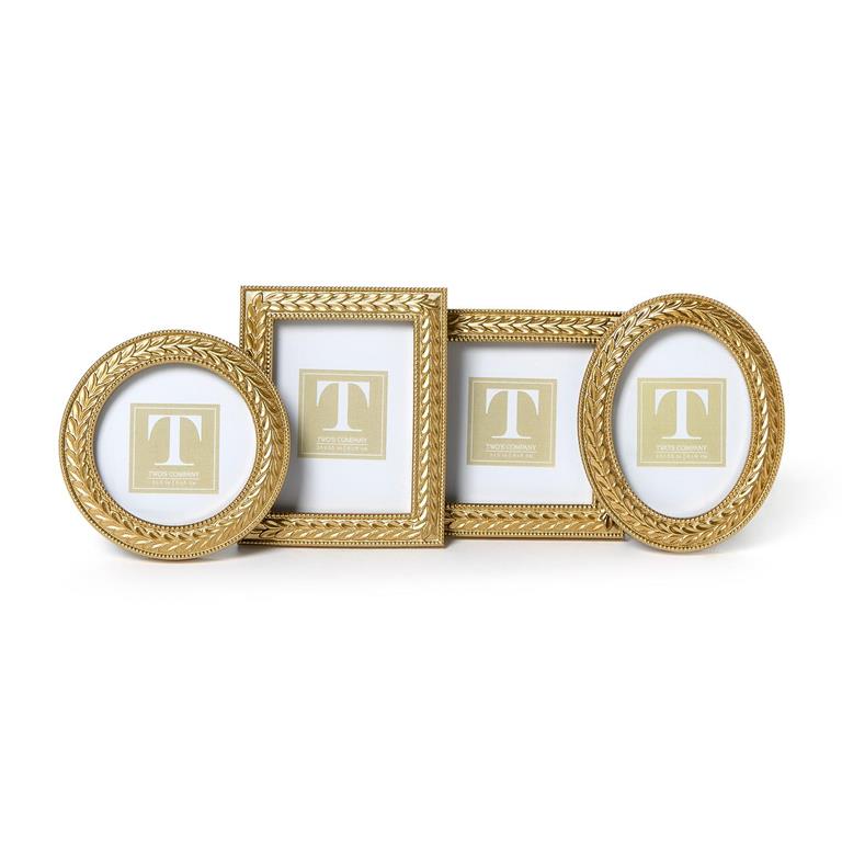 Laurel Wreath Gold Oval Photo Frames
