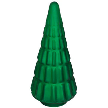 Xmas Tree Geo Dimple 5"W X 12"H Emerald Matte