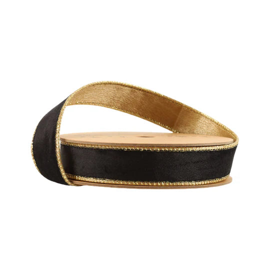 1" Reversible Classic Velvet Black/Gold