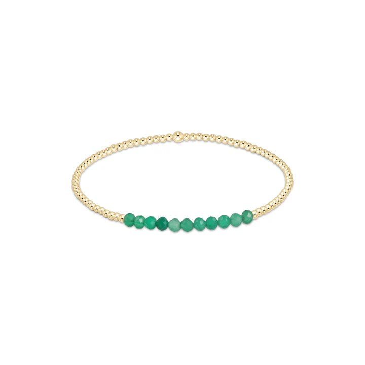 Bliss Pattern 2mm Bead Bracelet - Green Onyx