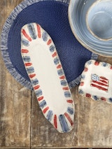 Americana - Sushi Tray - Striped Edge