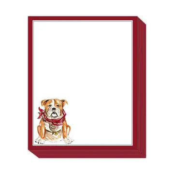 Short Stack Pad - Handpainted Maroon & Gray Bulldog
