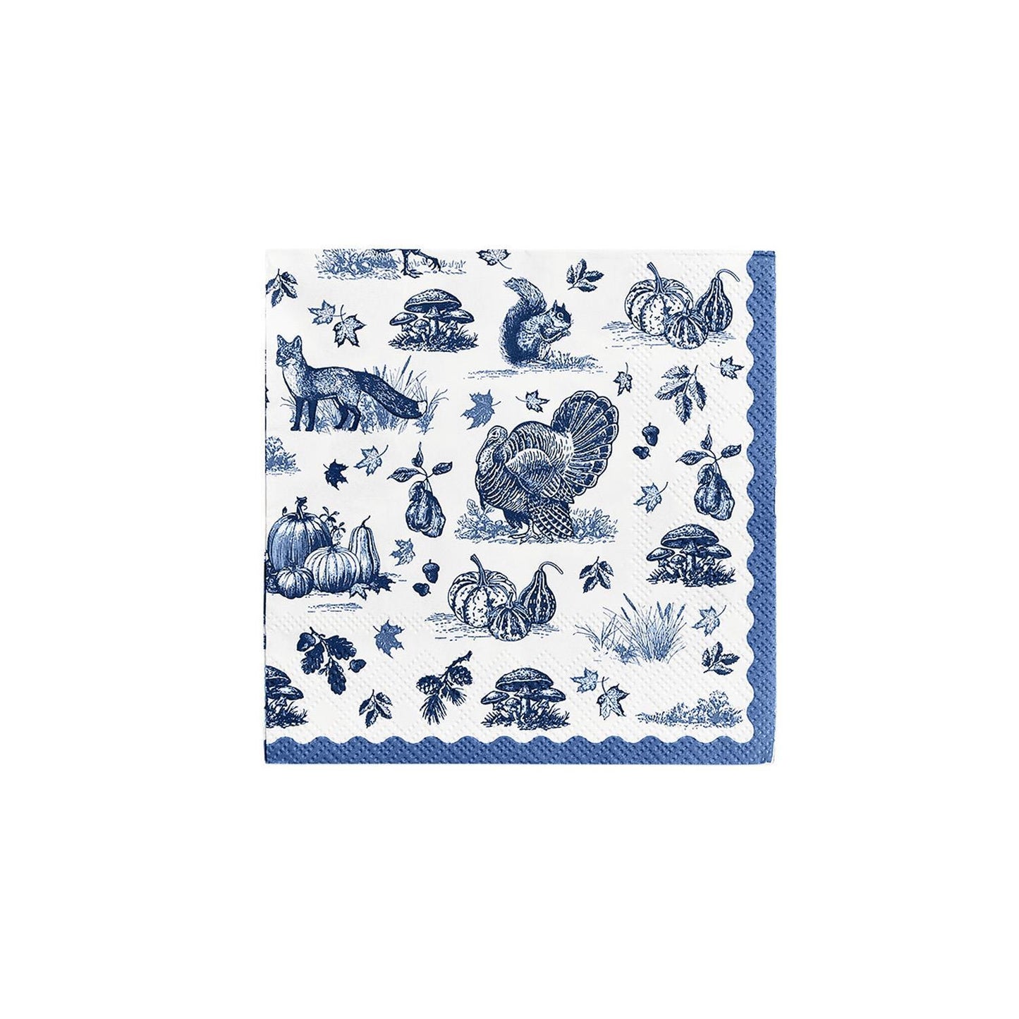Falling for Blue Toile 3-Ply Paper Cocktail Napkin (includes 30 napkins)