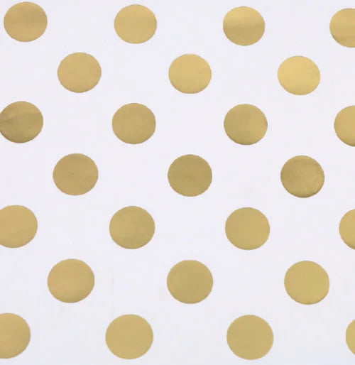 30" x 10' Wrapping Paper | Polka Dot Ivory/Gold