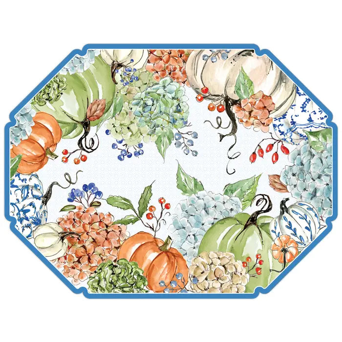 Hydrangea and Pumpkins Assortment Posh Die-Cut Placemat