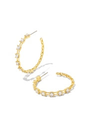 Lexi Hoop Earrings Gold White Crystal