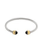 Two Tone Cable Bracelet - Gold Onyx