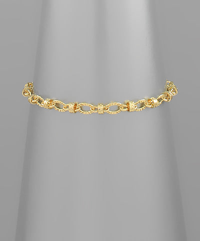 Chain link Gold Bracelet - Textured