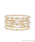 Set of 5 Cross Pearl Bracelet