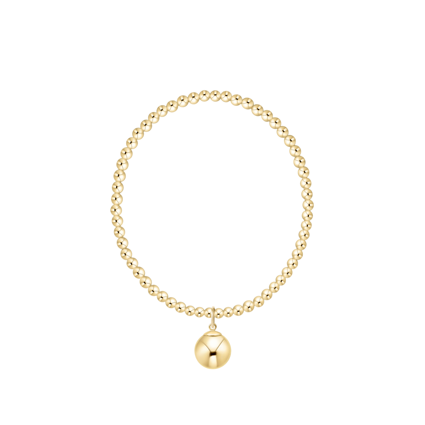 Classic Gold 3mm Bracelet - Classic Gold 10mm Charm