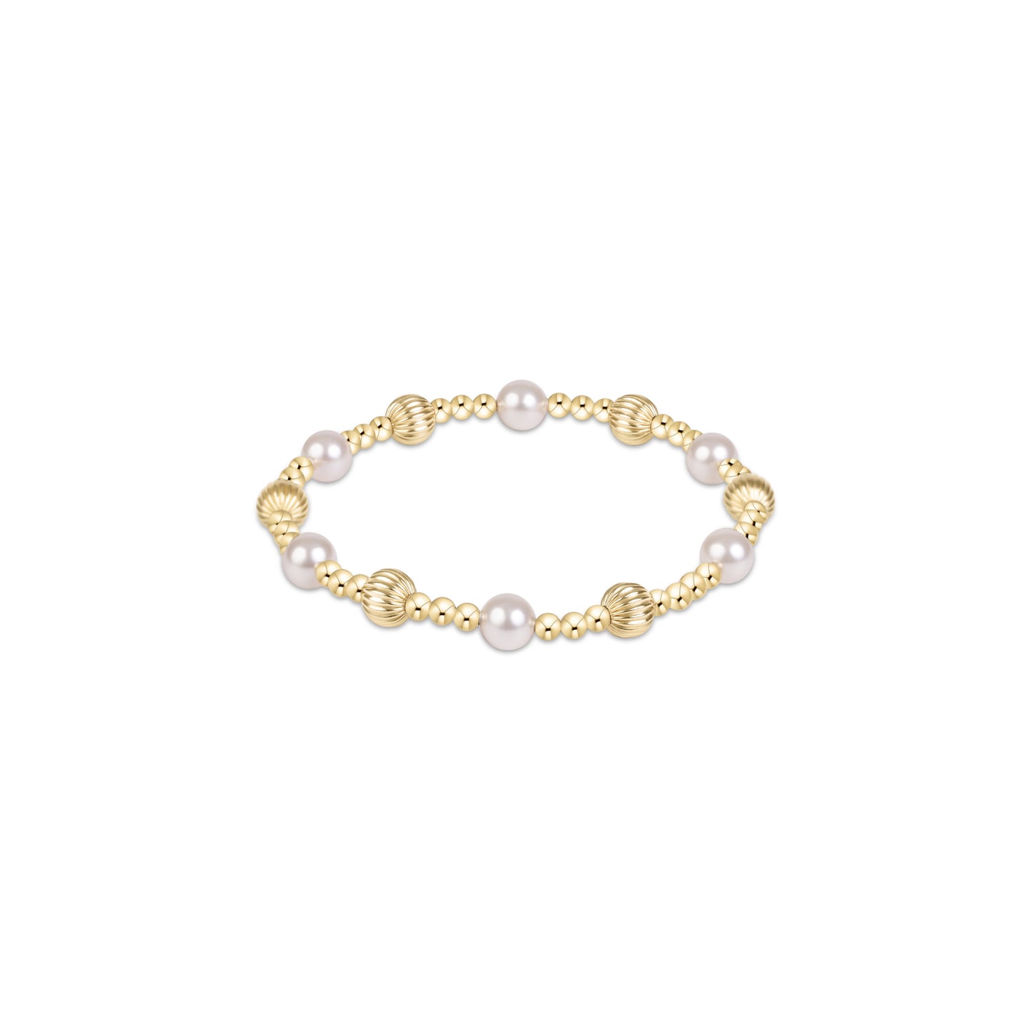 Dignity Sincerity Gold 6mm Bracelet - Pearl