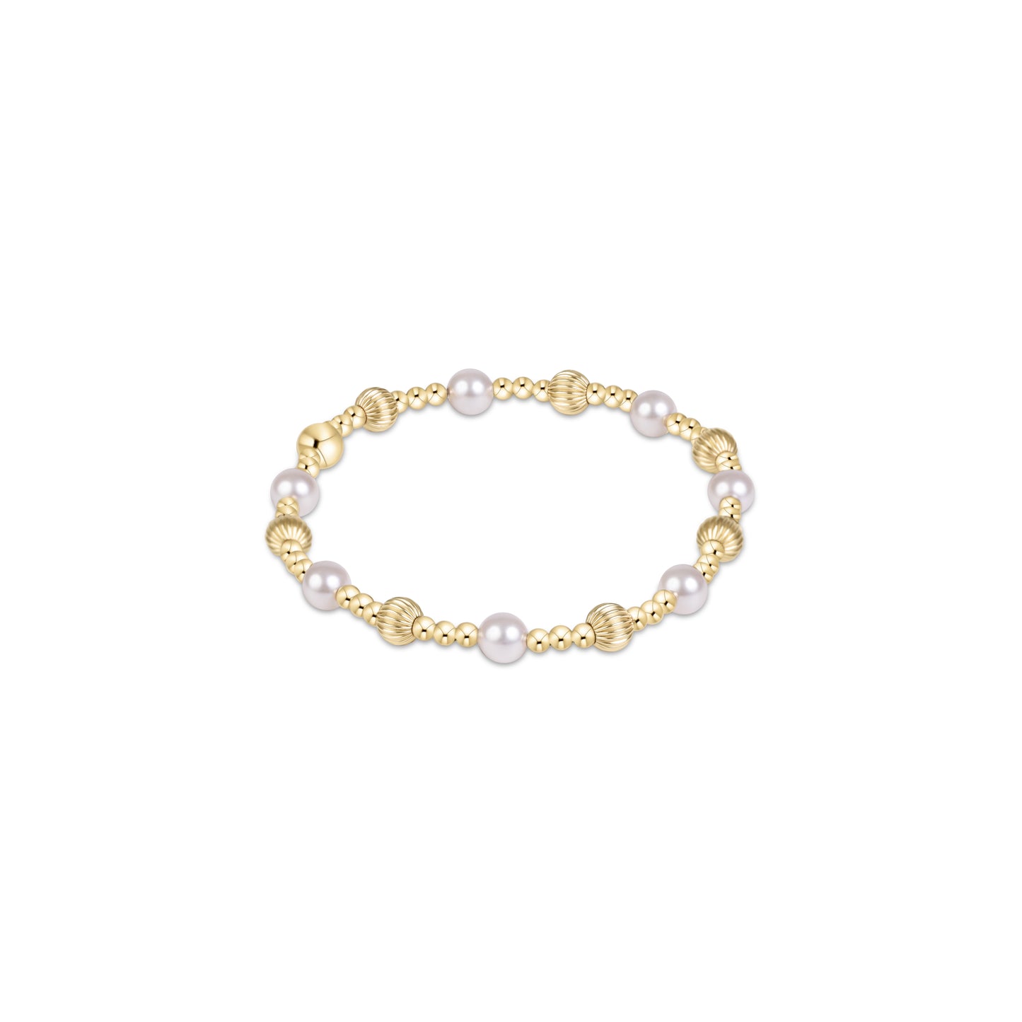Extends Dignity Sincerity Gold 5mm Bracelet - Pearl