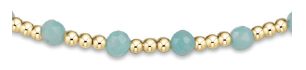Gemstone Gold Sincerity Pattern 3mm Bead Bracelet -Amazonite